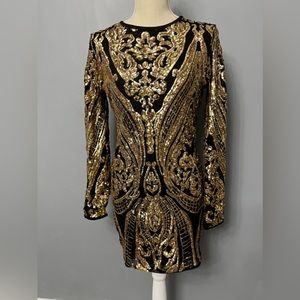 Privy Dress Black and Gold Stunning